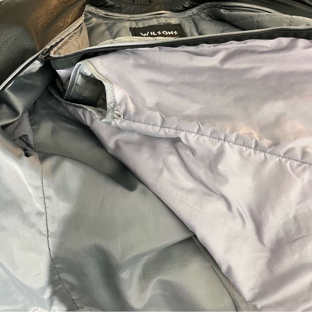 Wilsons 100% genuine leather zip up jacket detachable thinsulate  jacket… - Picture 12 of 16